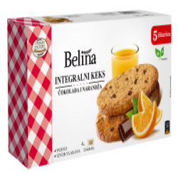 BELINA-INTEGRALNI KEKS SA ČOKOLADOM I NARANDZOM 160G 